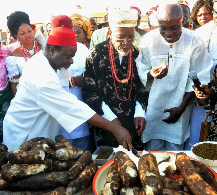 Okija people celebrating yam festival